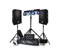 Pack Sono BM SONIC Amplificateur 2000W, Paire d'Enceintes 2x600W, Table de Mixage, Portique + 48 effets lumières EUPHORIA