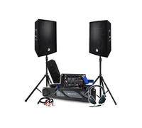 Pack Sono Amplificateur 2000W, Paire d'Enceintes Passives 2x600W, Table de Mixage, Pieds, Casque DJ, Câbles et Micro