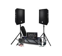 Pack Sono Amplificateur 2000W, Paire d'Enceintes Passives 2x700W, Table de Mixage, Pieds, Casque DJ, Câbles et Micro