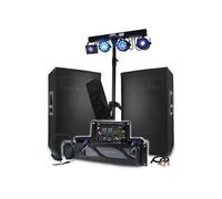 Pack Sono BM SONIC : Amplificateur 3000W, Enceintes Passives 2x700W, Table de Mixage, Euphoria Portiques + 48 effets lumière