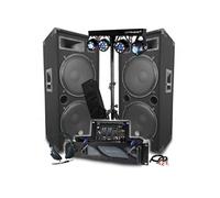 Pack Sono BM SONIC Amplificateur 3000W, Paire d'Enceintes LSC215 2x2000W, Table de Mixage Bluetooth, Portiques 8 Lumières LED