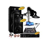 Pack sono avec Ampli 960w 2 Enceintes 1000W Table de mixage 1 micro câble pc et hp