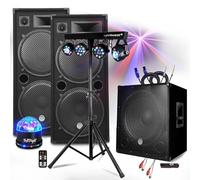 Pack SONO BM Bmsonic MEGA BASSES 3200W Caisson/Subwoofer bi-amplifié 18" 46cm - HP 215, Portique 4 Lumières SONO DJ SOIREE MIX BAR