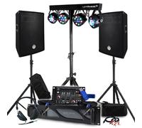 Pack Sono BM SONIC Ampli 1000W, Paire d'Enceintes Passives 2x400W, Table de Mixage, Portique 4 Lumières Xperformer, Pieds