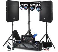 Pack Sono BM SONIC Ampli 2000W, Enceintes Passives 2x700W, Pieds, Table de Mixage, Portiques 8 Lumières Xperformer+Clé 32G