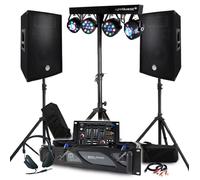Pack Sono BM SONIC Ampli 2000W, Paire d'Enceintes Passives 2x600W, Table de Mixage, Portique 4 Lumières Xperformer, Pieds