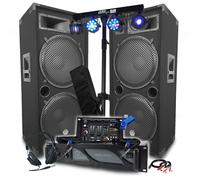 Pack Sono BM SONIC Ampli 3000W, Enceintes LSC215 4x38cm - 2x2000W, Table de Mix, Euphoria Portique + 48 effets lumière +Clé 32G