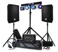 Pack Sono BM SONIC Amplificateur 1000W, Paire d'Enceintes 2x300W, Table de Mixage, Portique + 48 effets lumières EUPHORIA, Pieds