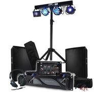 Pack Sono BM SONIC Amplificateur 1000W, Paire d'Enceintes 2x300W, Table de Mixage, Portique + 48 effets lumières EUPHORIA