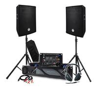 Pack Sono BM SONIC Amplificateur 1000W, Paire d'Enceintes Passives 2x400W, Table de Mixage, Pieds, Casque DJ, Câbles et Micro