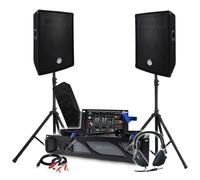 Pack Sono BM SONIC Amplificateur 1000W, Paire d'Enceintes Passives 2x400W, Table de Mixage, Pieds, Casque DJ, Câbles et Micro