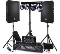 BM SONIC Pack sono – Amplificateur 2000W, enceintes 2x700W, table de mixage, portiques 8 lumières