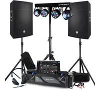 Pack Sono BM SONIC Amplificateur 2000W, Enceintes Passives 2x700W, Pieds, Table de Mixage, Portiques 8 Lumières Xperformer