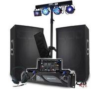 Pack Sono BM SONIC Amplificateur 2000W, Enceintes Passives 2x700W, Table de Mixage, Euphoria Portique + 48 effets lumière