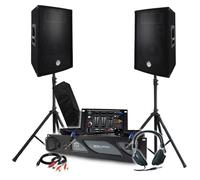 Pack Sono BM SONIC Amplificateur 2000W, Paire d'Enceintes Passives 2x600W, Table de Mixage, Pieds, Casque DJ, Câbles et Micro