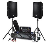 Pack Sono BM SONIC Amplificateur 2000W, Paire d'Enceintes Passives 2x700W, Table de Mixage, Pieds, Casque DJ, Câbles et Micro