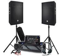 Pack Sono BM SONIC Amplificateur 3000W, Paire d'Enceintes Passives 2x700W, Table de Mixage, Pieds, Casque DJ, Câbles et Micro G
