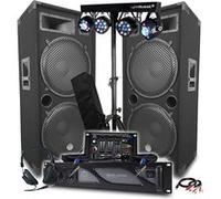 BM SONIC Pack sono – Ampli 4000W, Enceintes 2x2000W, Table de mixage Bluetooth, Portiques 8 LED