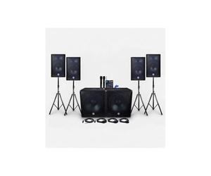 Pack Sono Bm Sonic BMS181812-USB-BT-4800W-2 micros SS - fil2XSub 18" + 4 Enceintes 12" + Pieds + Câbles + Tél +clé USB 32 gigas
