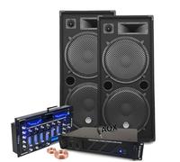 Pack Sono Ibiza Sound 7000W Total 2 Enceintes Bm Sonic, Ampli ventilé, Table Bluetooth/USB, Câbles , Mariage, Salle des fêtes DJ