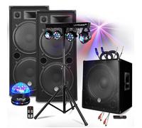 Pack SONO BM SONIC MEGA BASSES 3200W Caisson/Subwoofer bi-amplifié 18"" 46cm - HP 215, Portique 4 Lumières SONO DJ SOIREE MIX BAR