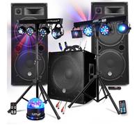 Pack SONO BM SONIC MEGA BASSES 3200W Caisson/Subwoofer bi-amplifié 18 46cm - HP 215, Portiques 8 Lumières Xperformer/Euphoria