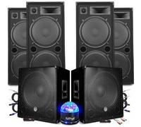 Pack Sono BM SONIC MEGA BASSES Caissons bi-amplifié 18" 46cm 2x1200W , 4 Enceintes 4x2000W SONO DJ PRO CLUB MIX BAR, Light G
