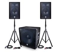 PACK Sono BMS-1812 2400W SUB Actif 46cm - 2 enceintes 30cm + Câbles