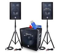 PACK Sono BMS-1812 2400W SUB Actif 46cm - 2 enceintes 30cm + Câbles+ Clé USB 32Go