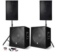 PACK SONO Complet 2800W, 2 Enceintes, 2 Subwoofers USB/BLUETOOTH CABLE PC + Pieds, Prestations SONO DJ PA