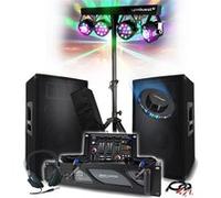 Pack Sono complet 3200W BM SONIC Ampli 2000W, Paire d'Enceintes 2x600W, Table de Mixage, Portique 4 Lumières Xperformer OVNI LED G