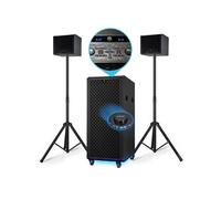 Pack SONO complet BM SONIC BMS-PRO1208-DJ 2000W SUB AMPLIFIE 700W RMS +2x SAT 150W, 2x Bluetooth, 2x USB, Optique AUX FM, LED