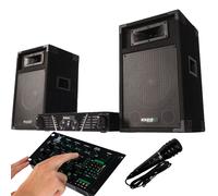 Pack sono complet ibiza DJ300 480W + table de mixage bluetooth + 2 HP + micro+ clé USB 32gigas