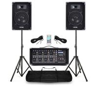 Pack Sono Complet MAX Music / Power Dynamics / Vonyx - 2 Enceintes 8"" 800W + Mixeur 8 Canaux + Pieds & Câbles - Système Audio