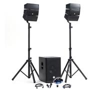 Pack Sono DJ 1000W complet BM SONIC BMS-12-ARRAY-BT Enceintes satellites SUB 31cm USB/Bluetooth, Supports Câbles, Jeu de lumière