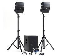 Pack Sono DJ 1000W complet BM SONIC BMS-12-ARRAY-BT Enceintes satellites SUB 31cm USB/Bluetooth, Supports Câbles, Jeu de lumière