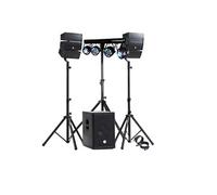 Pack Sono DJ 1000W complet BM SONIC BMS-12-ARRAY-BT Enceintes +SUB 31cm USB/Bluetooth, Câbles, Eclairage LED Bar Salle des fêtes