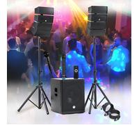 Pack Sono DJ 1200W BM SONIC 2 Enceintes satellites ENORME SUB 38cm USB/Bluetooth, 2 MICROS, Animation, Mariage, Baptême, Soirée