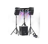 Pack sono DJ 1200W complet BM SONIC BMS15ARRAYBT Enceintes Subwoofer 38cm USB Bluetooth Câbles Éclairage LED Salle des fêtes