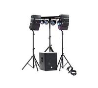 Pack sono DJ 1200W complet BM SONIC BMS15ARRAYBT Enceintes Subwoofer 38cm USB Bluetooth Câbles Éclairage LED Salle des fêtes