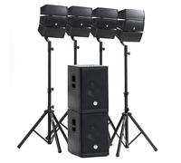Pack Sono DJ 2000W complet BM SONIC BMS-12-ARRAY-BT - 4 Enceintes satellites, 2x SUB 31cm USB/Bluetooth, Supports Câbles