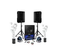 Pack Sono DJ 2200W - 2 Enceintes DISCO15B - Caisson 800W SUB15A - Table Mixage DJM102-BT - 2 PAR RGB - 2 Machine à Bulles