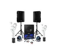 Pack Sono DJ 2200W - 2 Enceintes Ibiza DISCO15B - Caisson 800W SUB15A - Table Mixage DJM102-BT - 2 PAR RGB - 2 Machine à Bulles