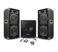 PACK SONO DJ 2800W avec 2 ENCEINTES DE 1000W + 1 CAISSON AMPLIFIÉ + LES CABLES ....