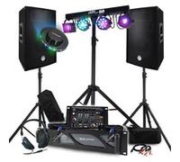 Pack sono DJ 3200W Mix mariage soirée fiesta Ampli Enceintes Table de mixage 48 effets lumières LED Euphoria