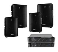 Ibiza - Pack Sono 3360W 4 Enceintes 4 x 600W - 2 Amplis 2 x 240W - Soirée Fête Animation Prestation Professionnel Pro DJ Sonorisation Club Bar Discothèque