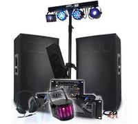 PACK SONO DJ 3400W Amplificateur 2000W, Enceintes Passives 2x700W, Table de Mixage, Euphoria Portique + 48 effets lumière LED