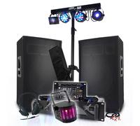 PACK SONO DJ 3400W Amplificateur 2000W, Enceintes Passives 2x700W, Table de Mixage, Euphoria Portique + 48 effets lumière LED