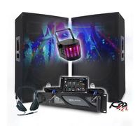 PACK SONO DJ 3400W Amplificateur 2000W, Paire d'Enceintes 2x700W, Table de Mixage, Casque DJ, Câbles et Micro, Eclairage LED