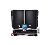 PACK SONO DJ 600W + AMPLI Evidence Acoustics Hifi Stéréo avec Bluetooth USB Carte SD, Radio FM, 2 microphones Karaoké